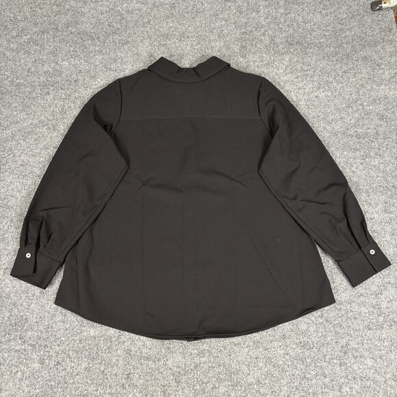 Foxcroft Mary Plus Knit Crepe Long Sleeve Shirt Black NWT Size 1X - Picture 2 of 8